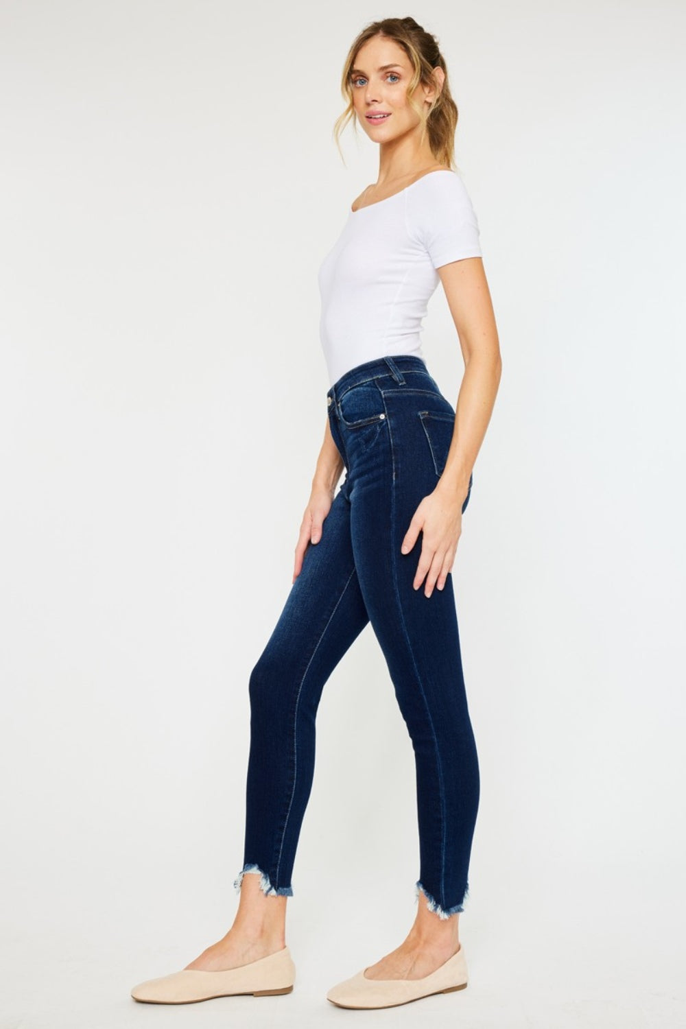 Kancan Full Size High Rise Frayed Ankle Skinny Jeans - S. M. & Co.