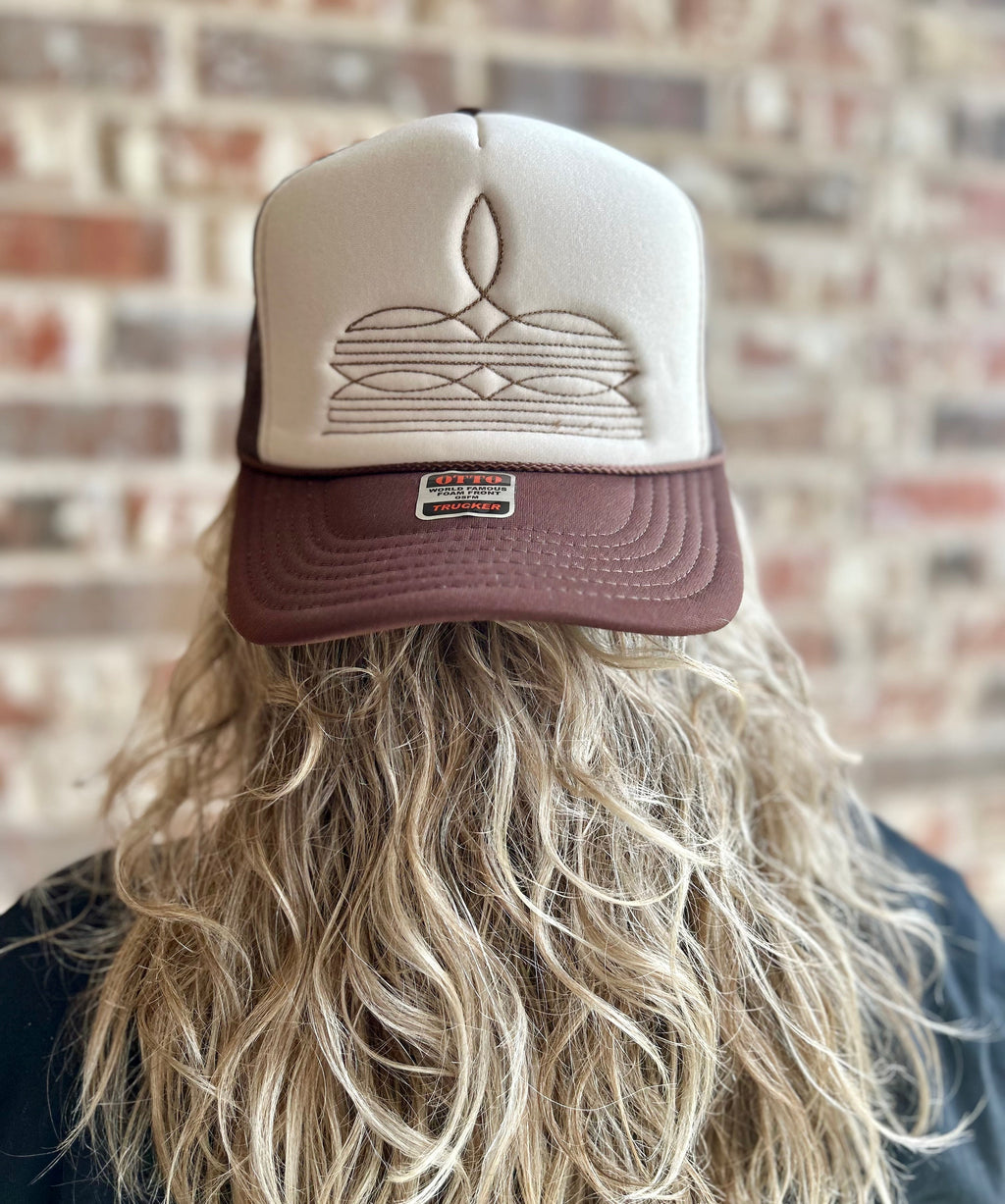 Boot Stitch Embroidered Trucker Hat