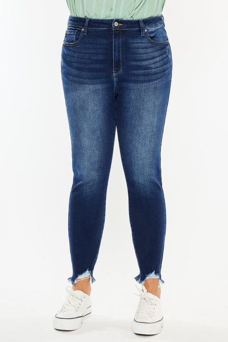 Kancan Full Size High Rise Frayed Ankle Skinny Jeans - S. M. & Co.