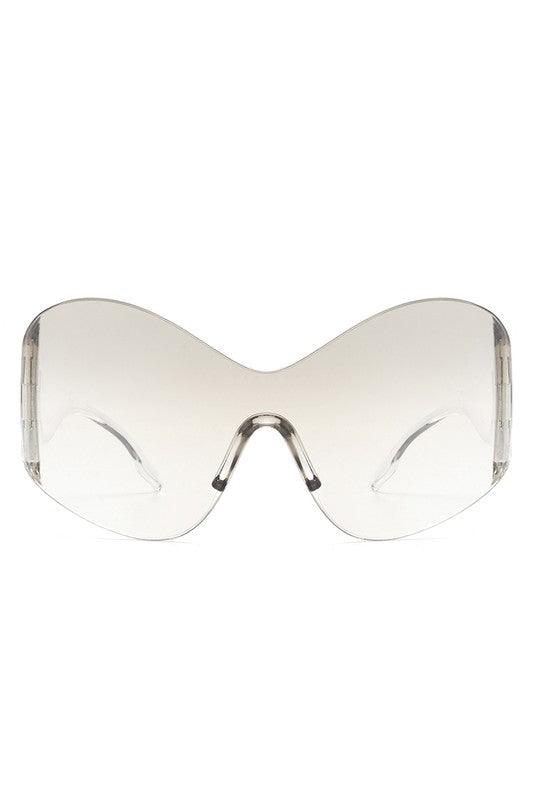 Fashion Rimless Oversized Wraparound Sunglasses - S. M. & Co.