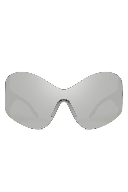 Fashion Rimless Oversized Wraparound Sunglasses - S. M. & Co.