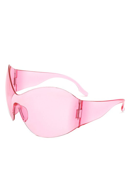 Fashion Rimless Oversized Wraparound Sunglasses - S. M. & Co.