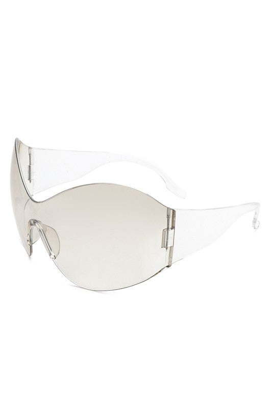 Fashion Rimless Oversized Wraparound Sunglasses - S. M. & Co.