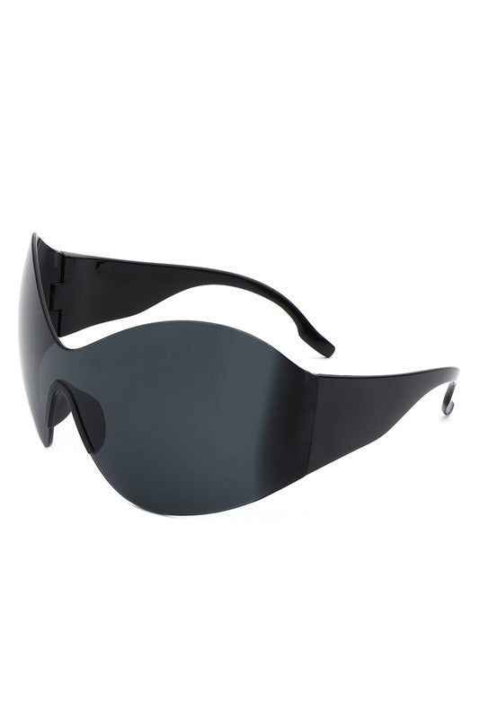 Fashion Rimless Oversized Wraparound Sunglasses - S. M. & Co.