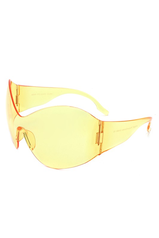 Fashion Rimless Oversized Wraparound Sunglasses - S. M. & Co.