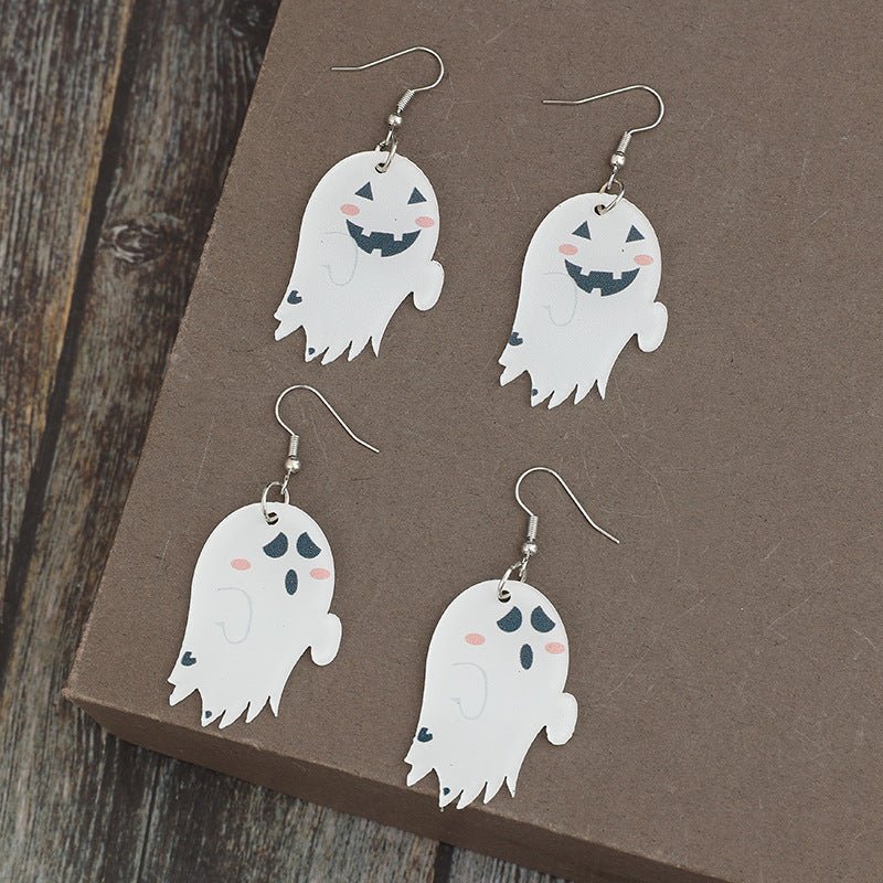 2 Piece Alloy Acrylic Ghost Dangle Earrings - S. M. & Co.