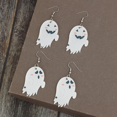 2 Piece Alloy Acrylic Ghost Dangle Earrings - S. M. & Co.