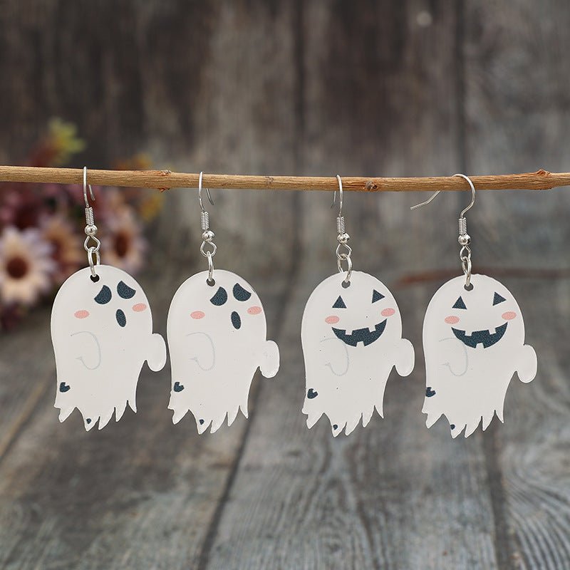 2 Piece Alloy Acrylic Ghost Dangle Earrings - S. M. & Co.