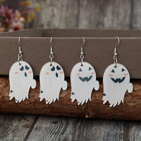 2 Piece Alloy Acrylic Ghost Dangle Earrings - S. M. & Co.