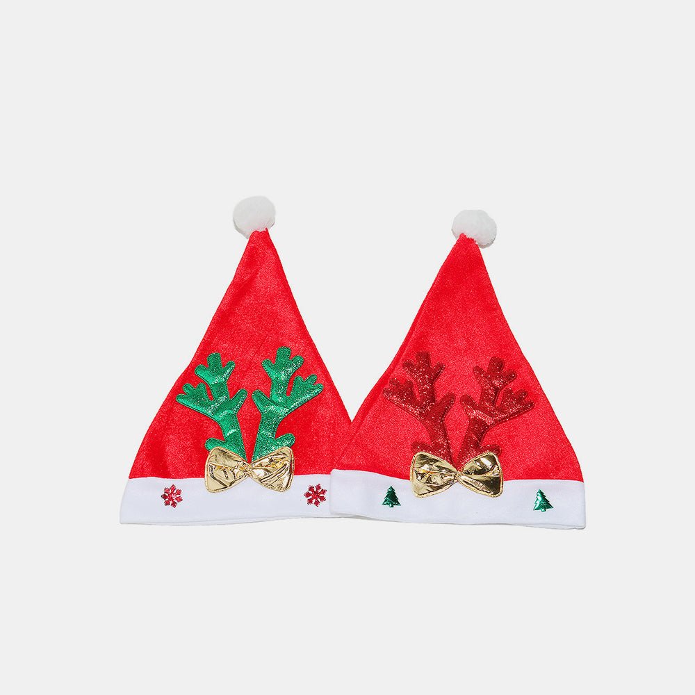 2 Piece Antler Christmas Hat with pompom - S. M. & Co.