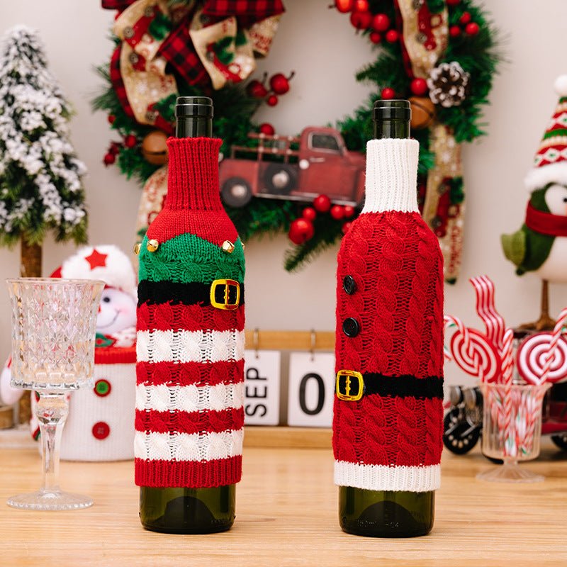 2 - Piece Cable - Knit Wine Bottle Covers - S. M. & Co.