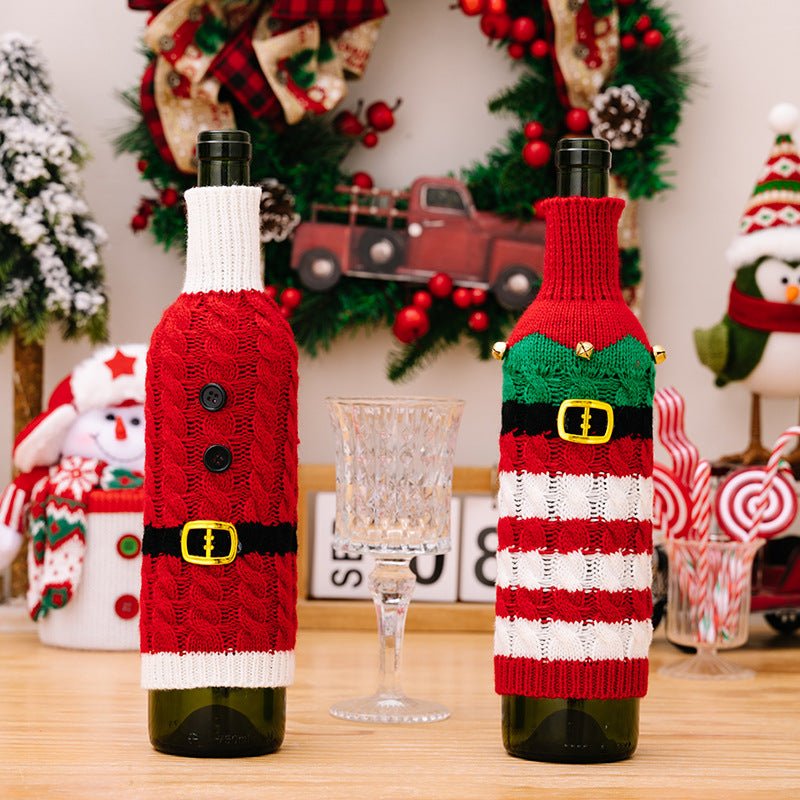 2 - Piece Cable - Knit Wine Bottle Covers - S. M. & Co.