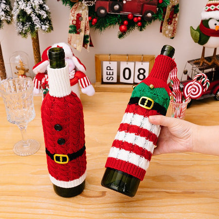 2 - Piece Cable - Knit Wine Bottle Covers - S. M. & Co.