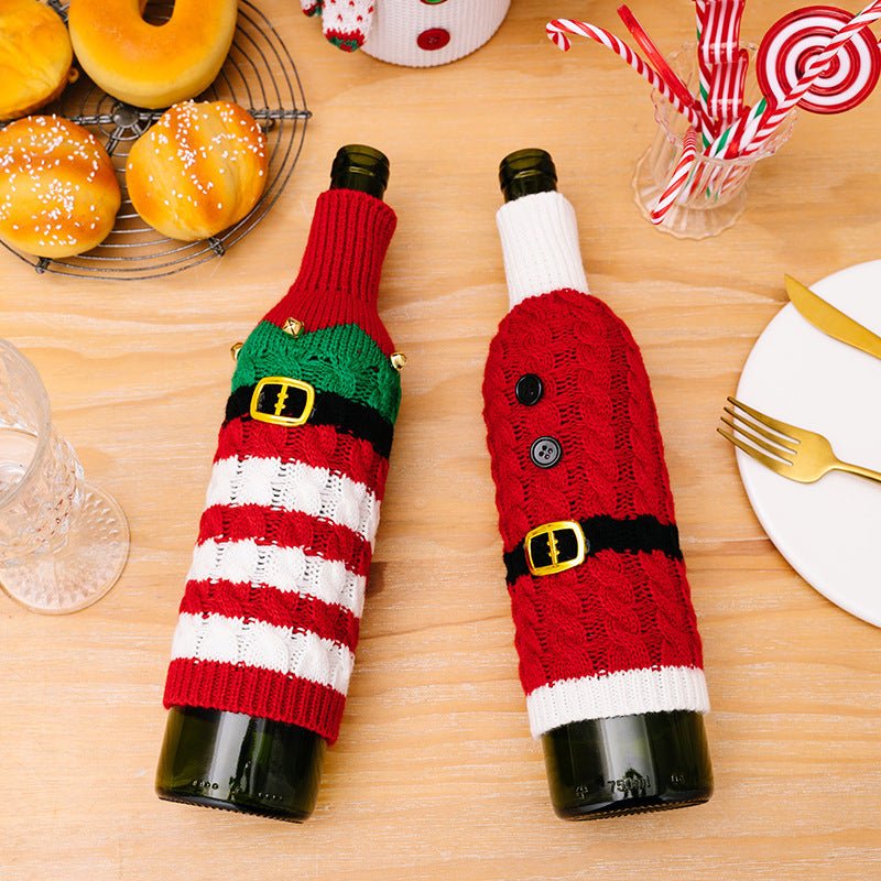 2 - Piece Cable - Knit Wine Bottle Covers - S. M. & Co.