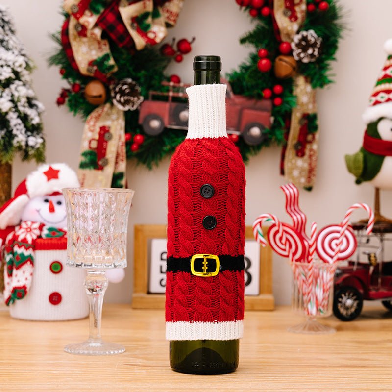 2 - Piece Cable - Knit Wine Bottle Covers - S. M. & Co.