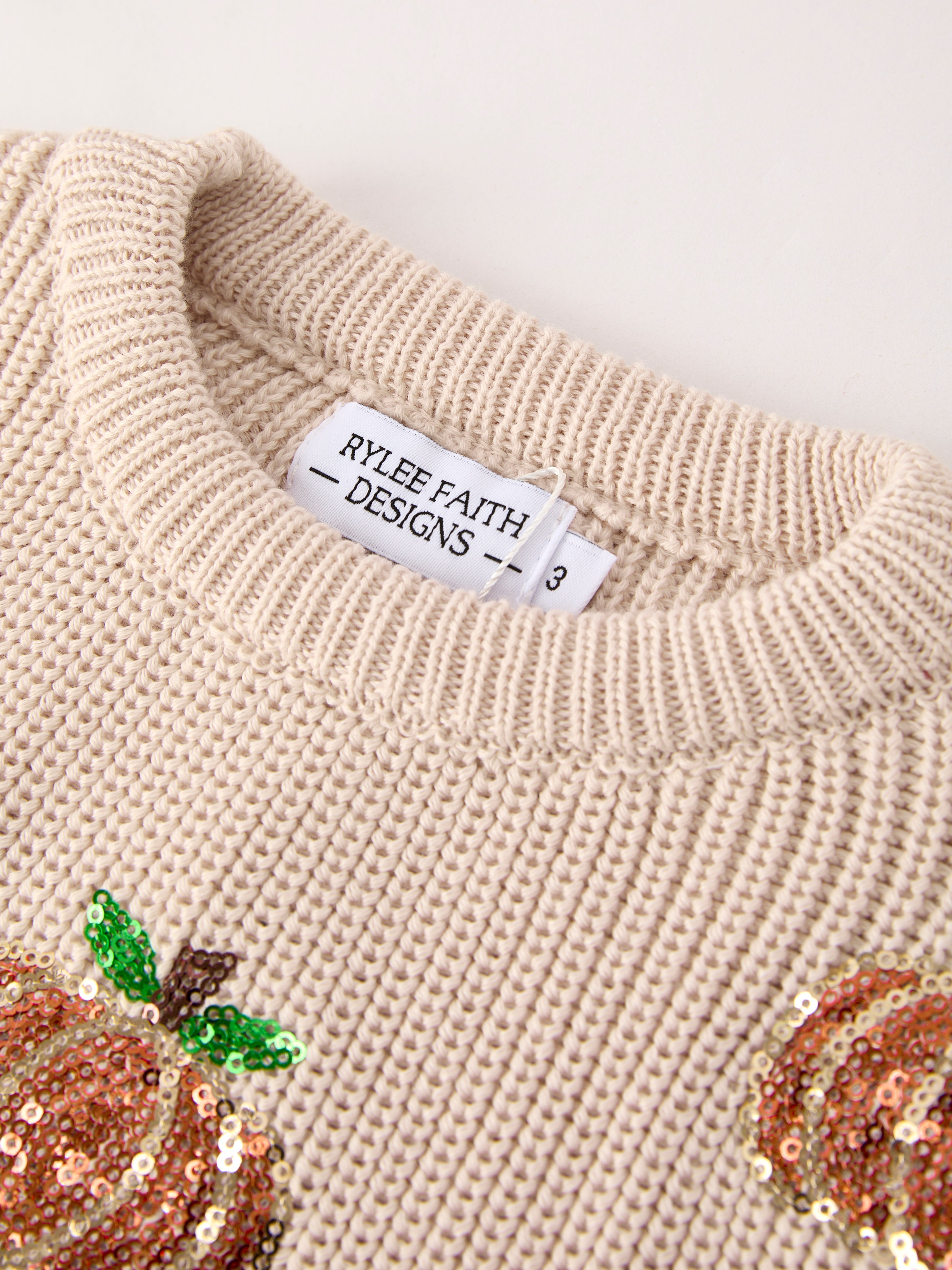 Thanksgiving Halloween Pumpkin Sequin Sweater – Beige, Perfect for Fall
