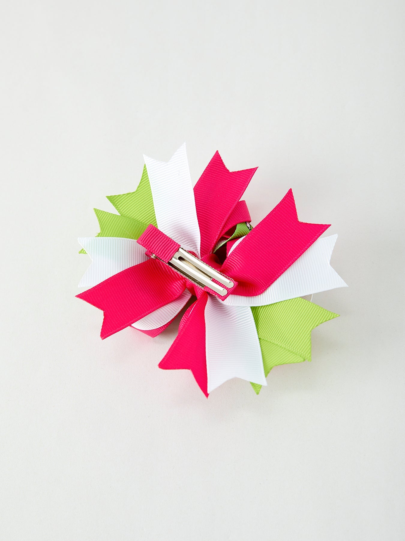 Fashion Christmas Character Red Green Bow 4.7 inch Hairpin