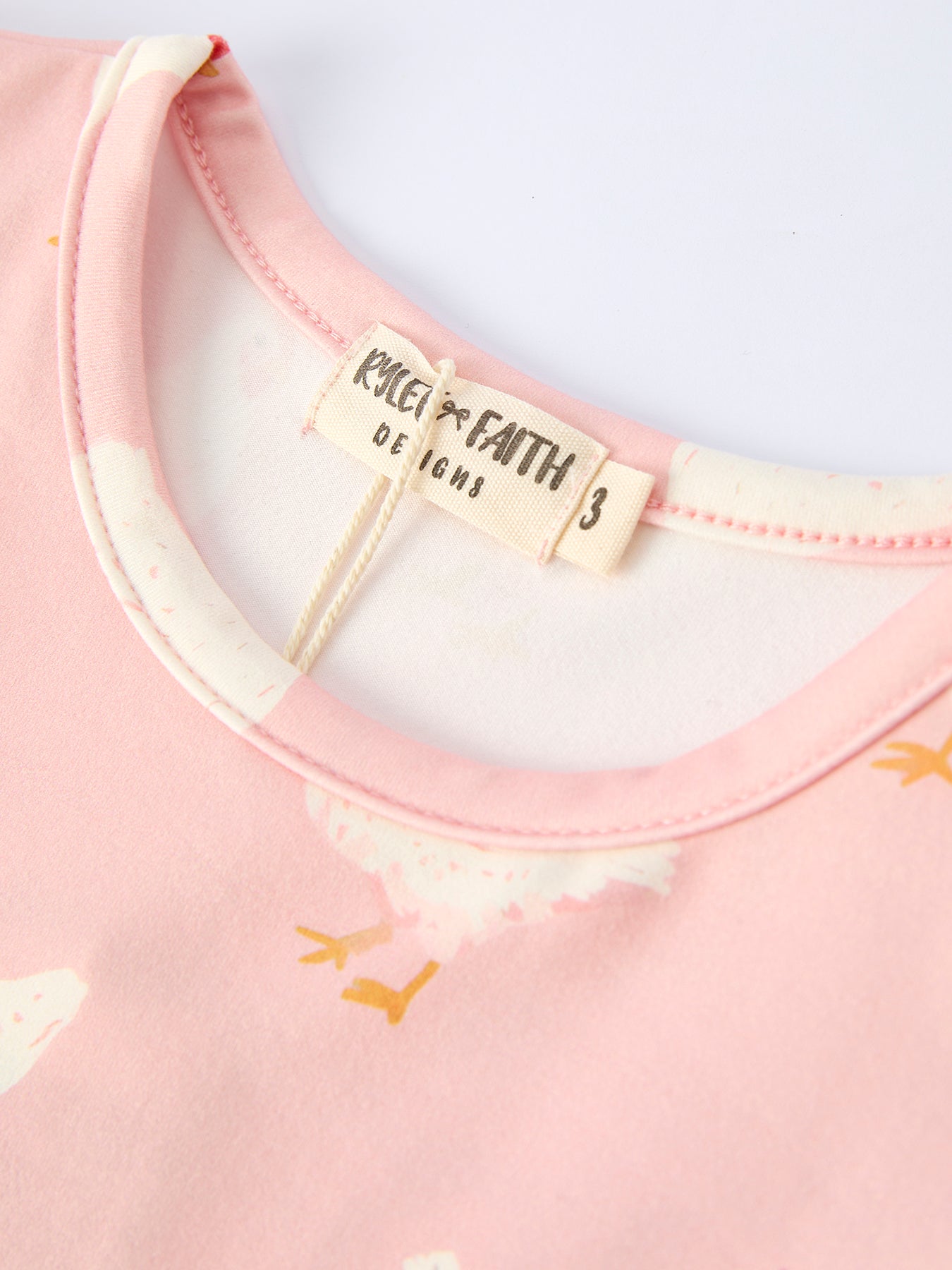 Farm Spring Chicken Print Girls Ruffle Dress