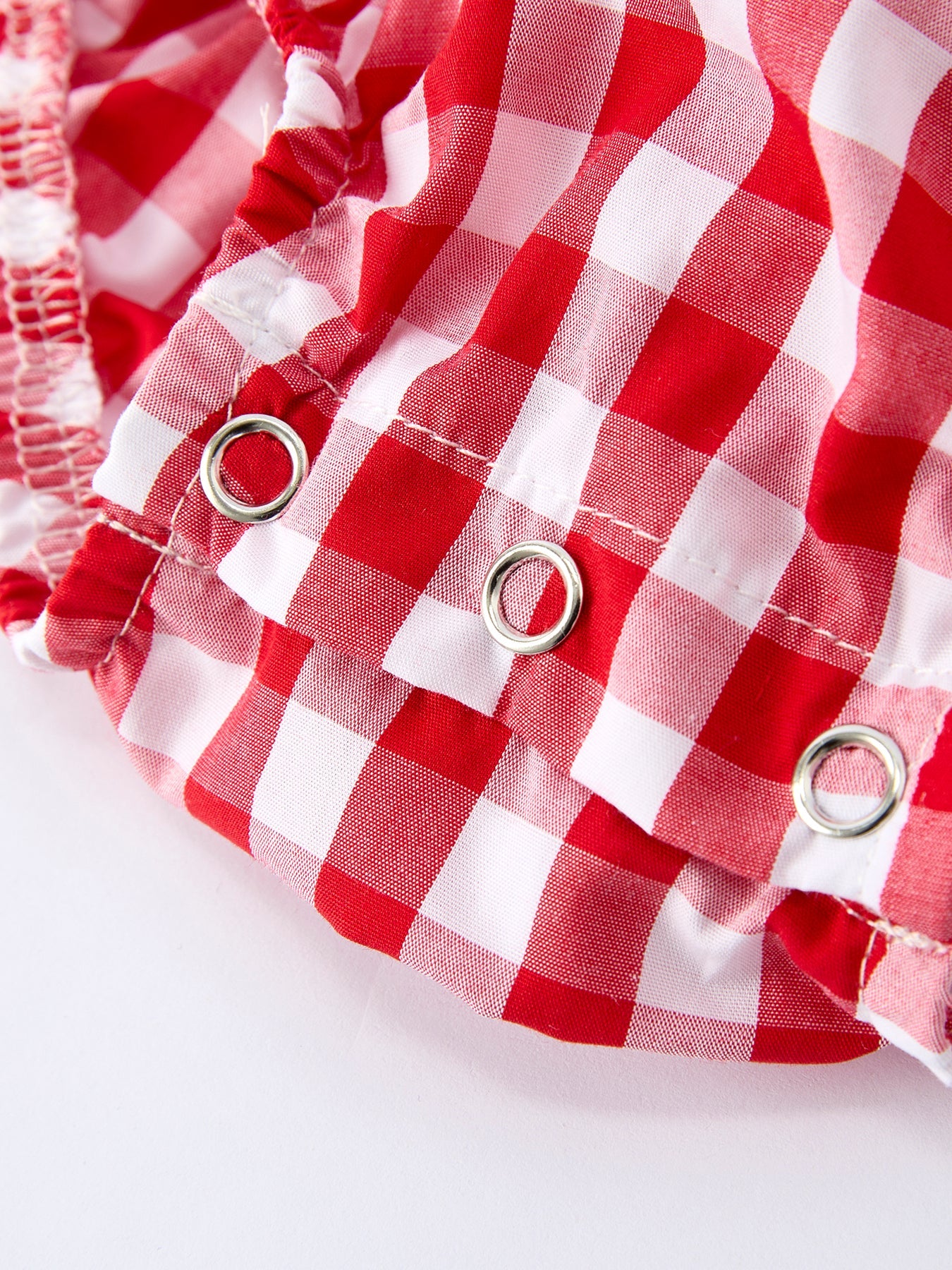 Summer Plaid Smocked Ruffle Girl Romper Sibling Outfits