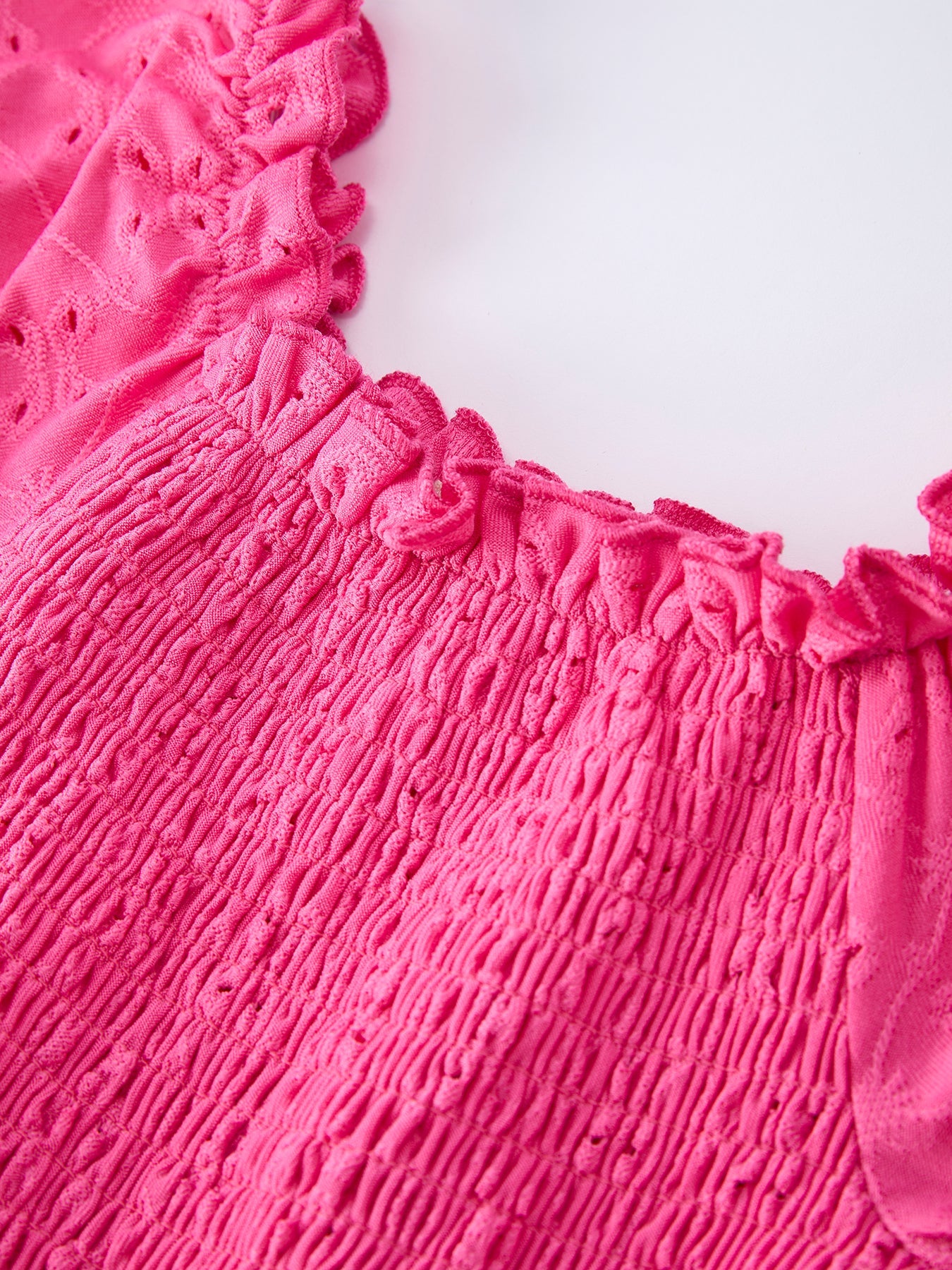 Spring Hot Pink Short-sleeved Girls Jumpsuit