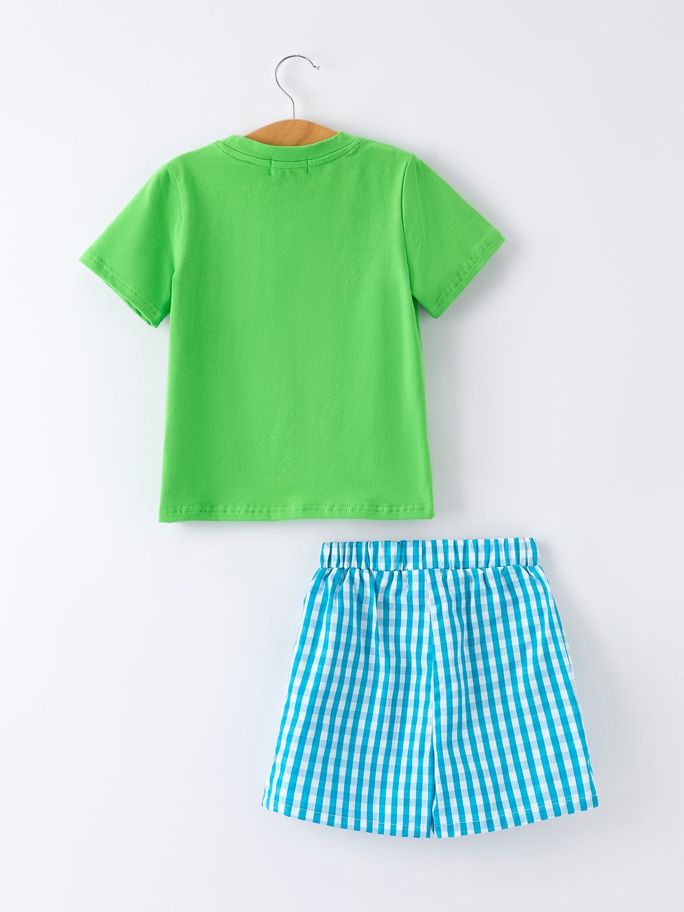 Summer Tropical Embroidered Boys Short Sleeve Top Shorts Set