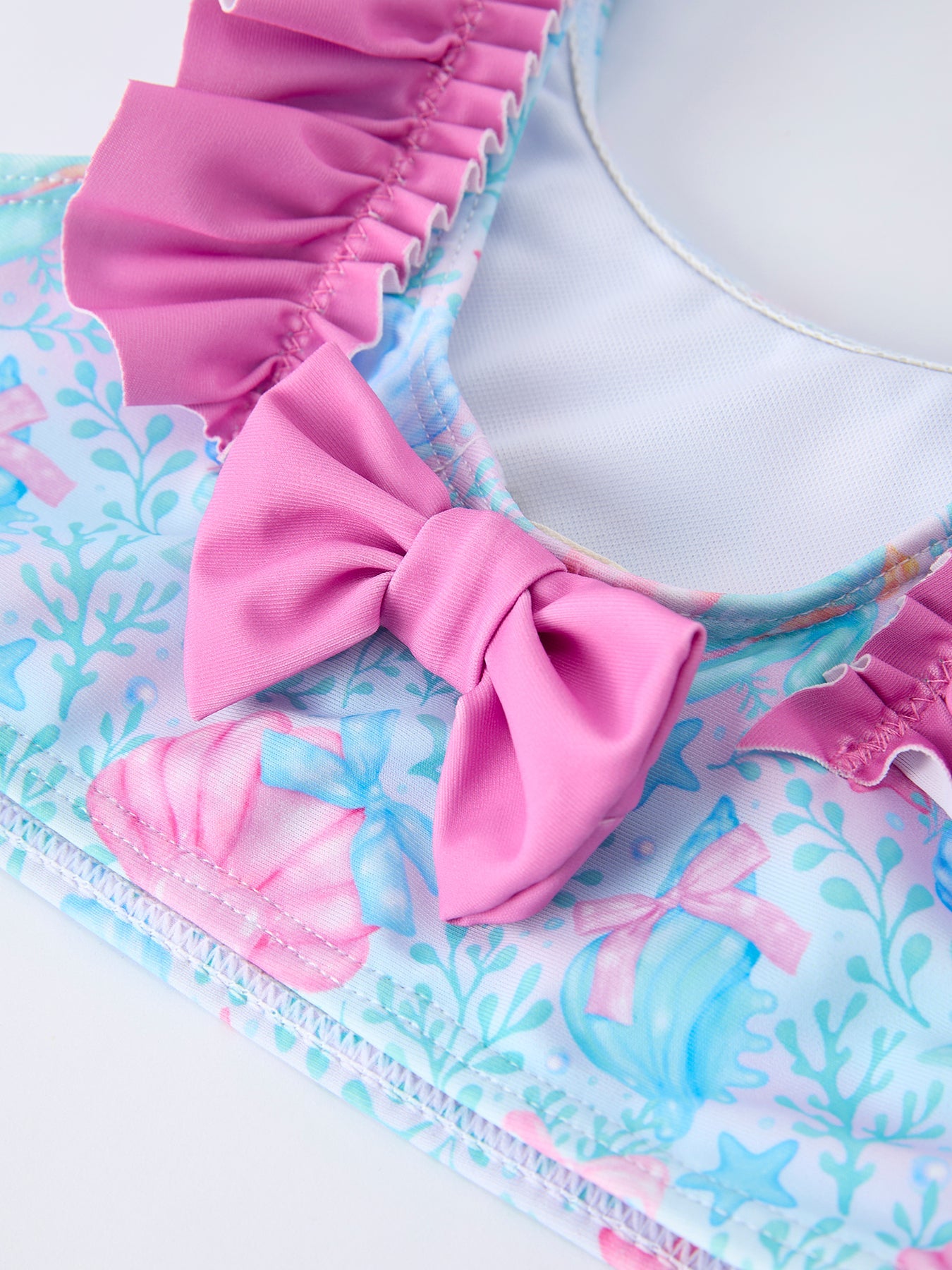 Summer Ocean Print Girls Two Piece Swimsuit