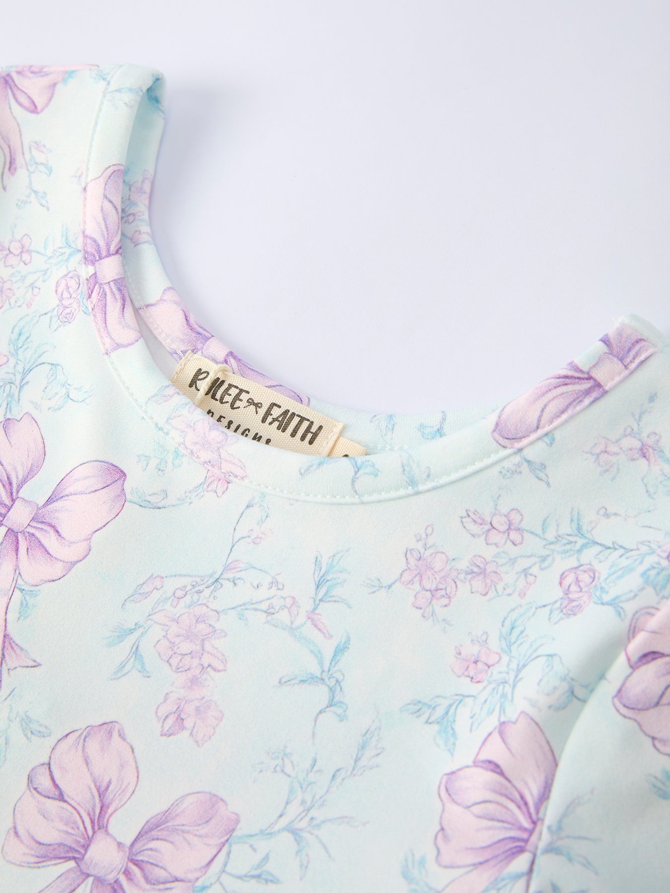 Summer Floral Bow Print Girl Dress