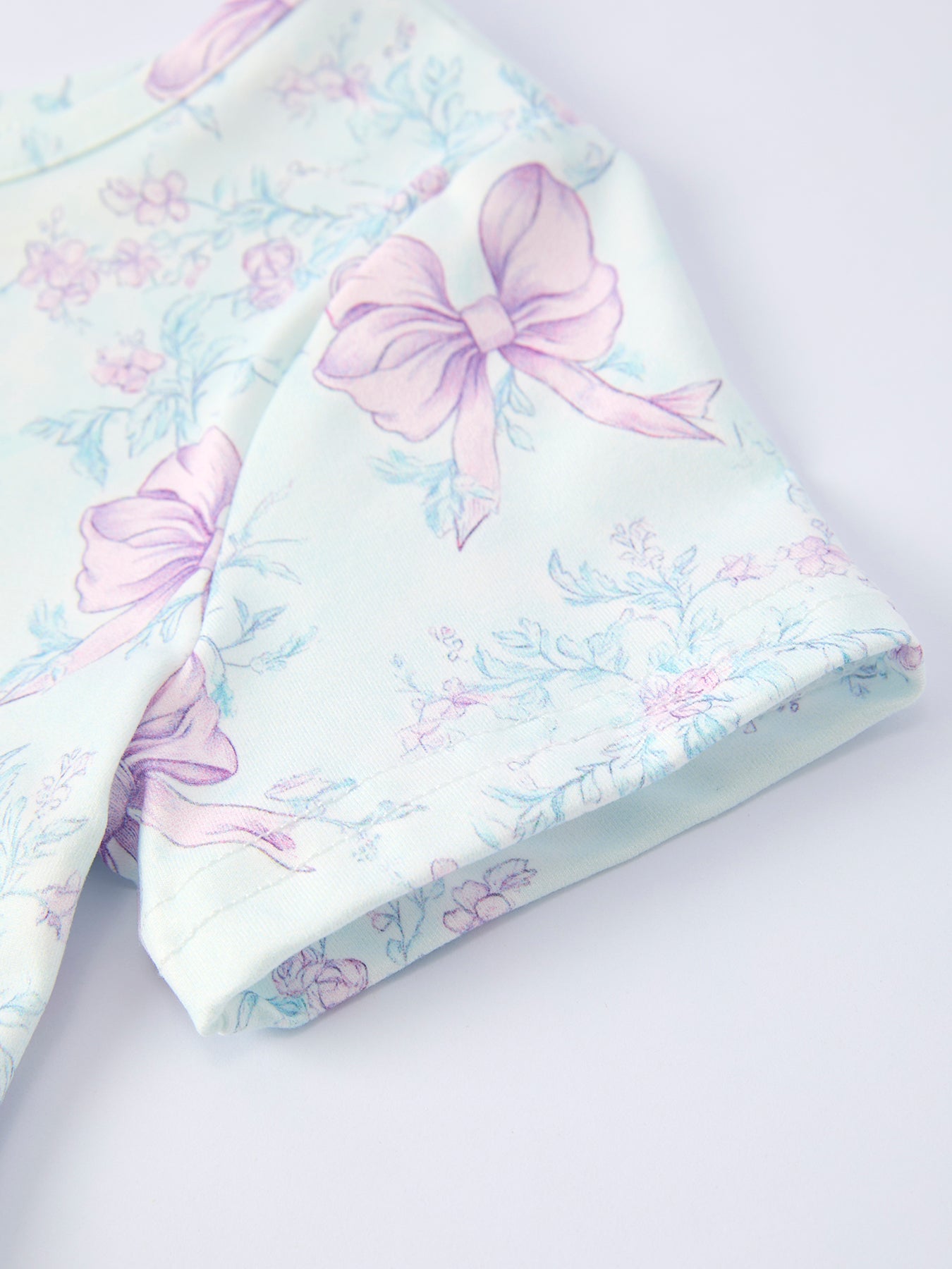 Summer Floral Bow Print Girl Dress