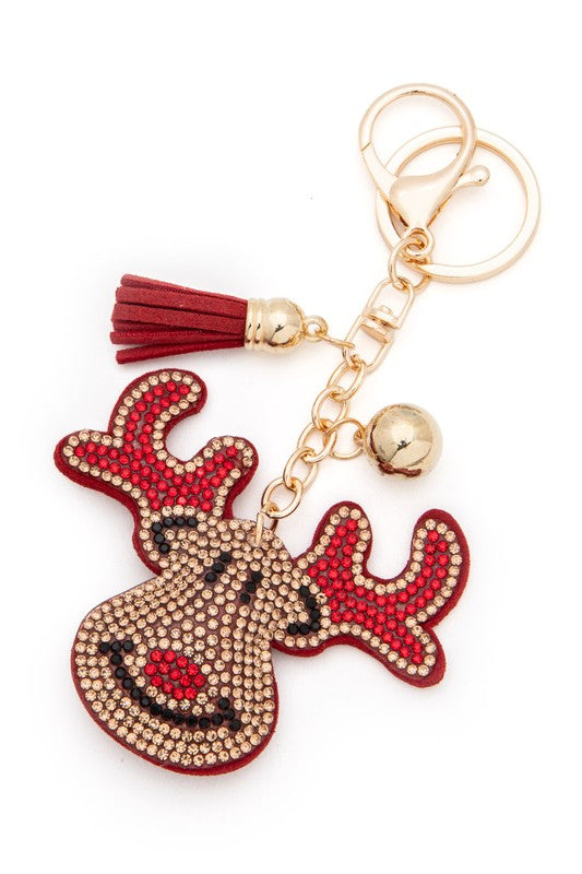 Crystal Reindeer Key Charm