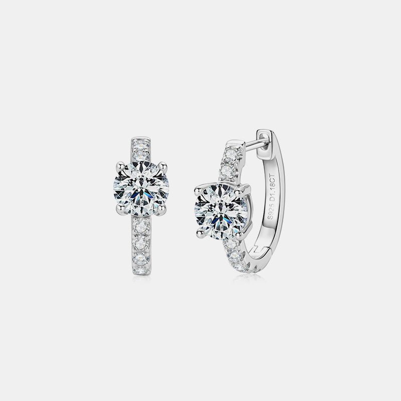 2.36 Carat Moissanite Zircon 925 Sterling Silver Hoop Earrings - S. M. & Co.