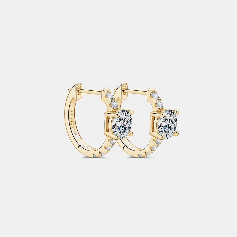 2.36 Carat Moissanite Zircon 925 Sterling Silver Hoop Earrings - S. M. & Co.