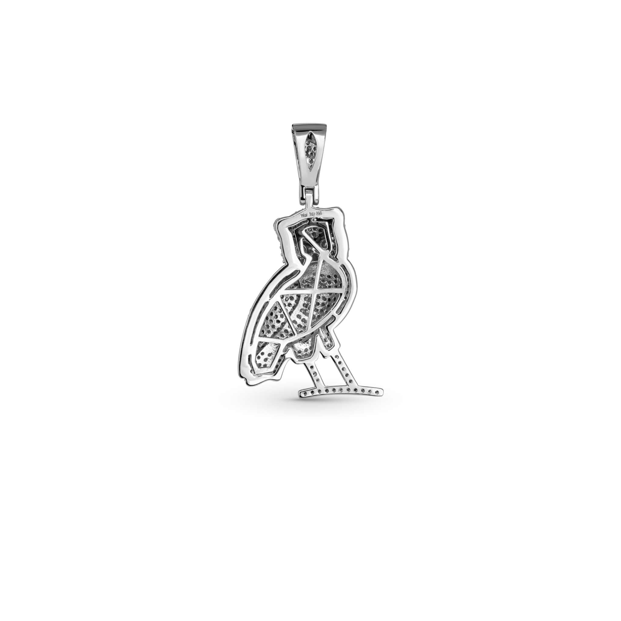2 TCW Moissanite Owl Pendant 925 Sterling Silver