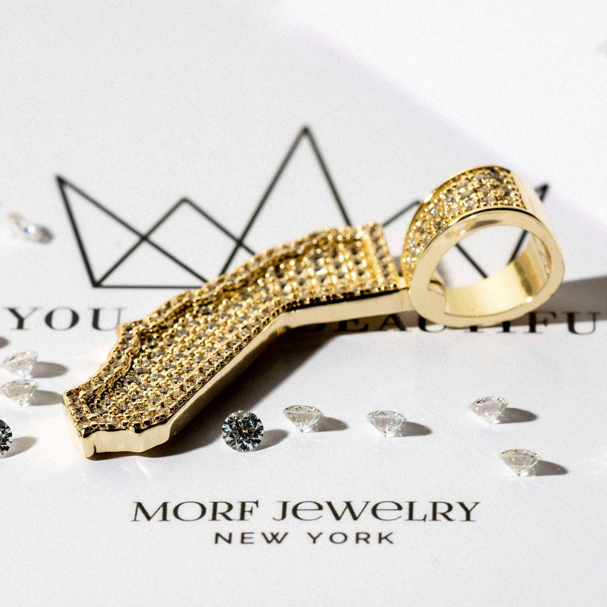 California State Pendant 925 Sterling Silver