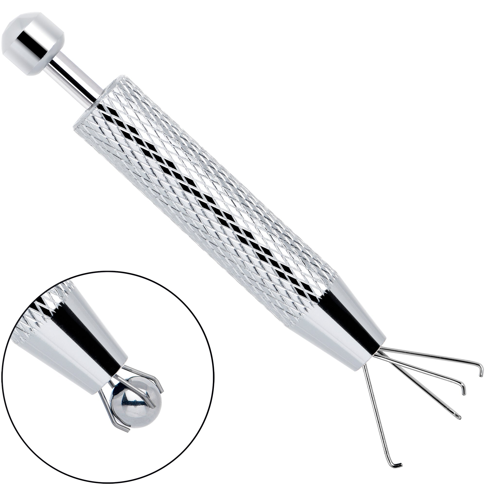 Silver Piercing Ball Grabber Tool 2.48 Inch Length