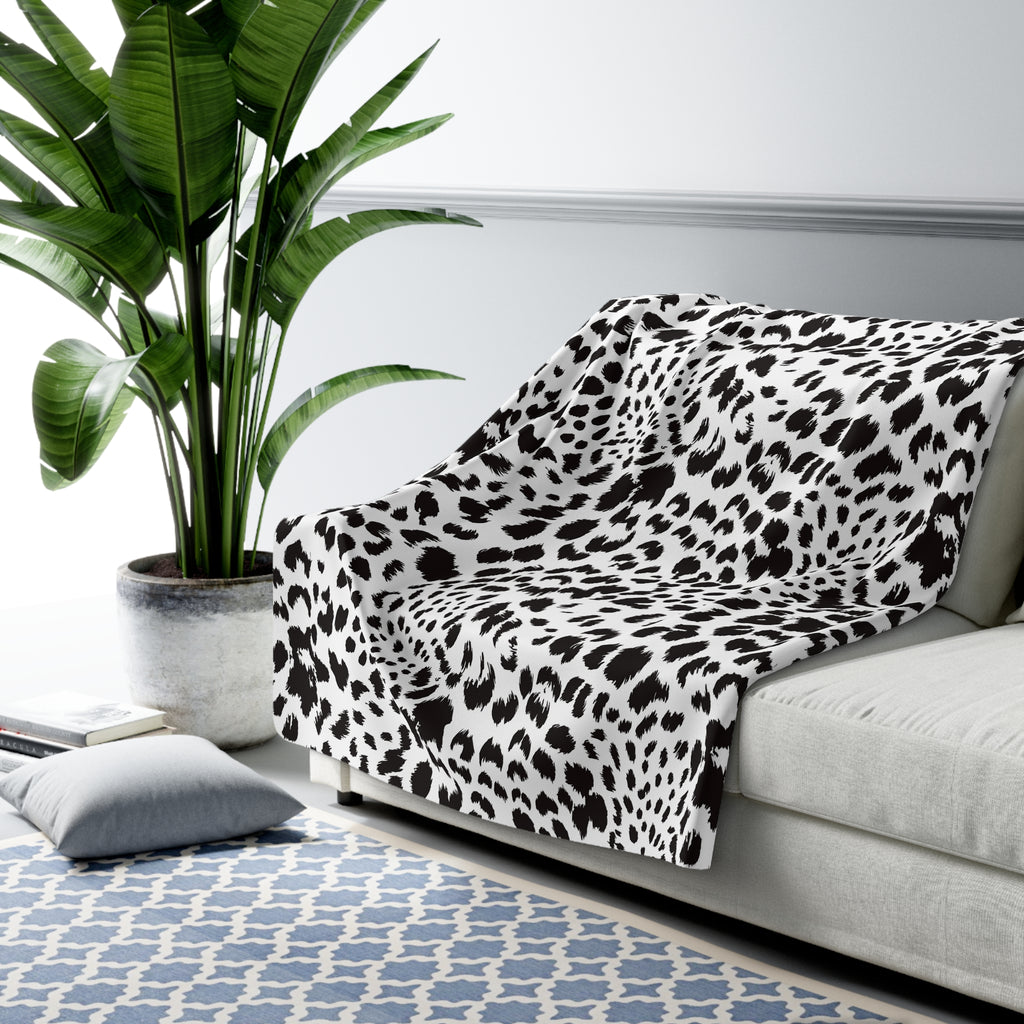 Leopard Print Sherpa Fleece Blanket