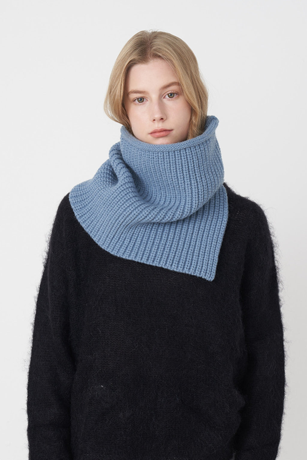 Slit Pullover Knit Scarf