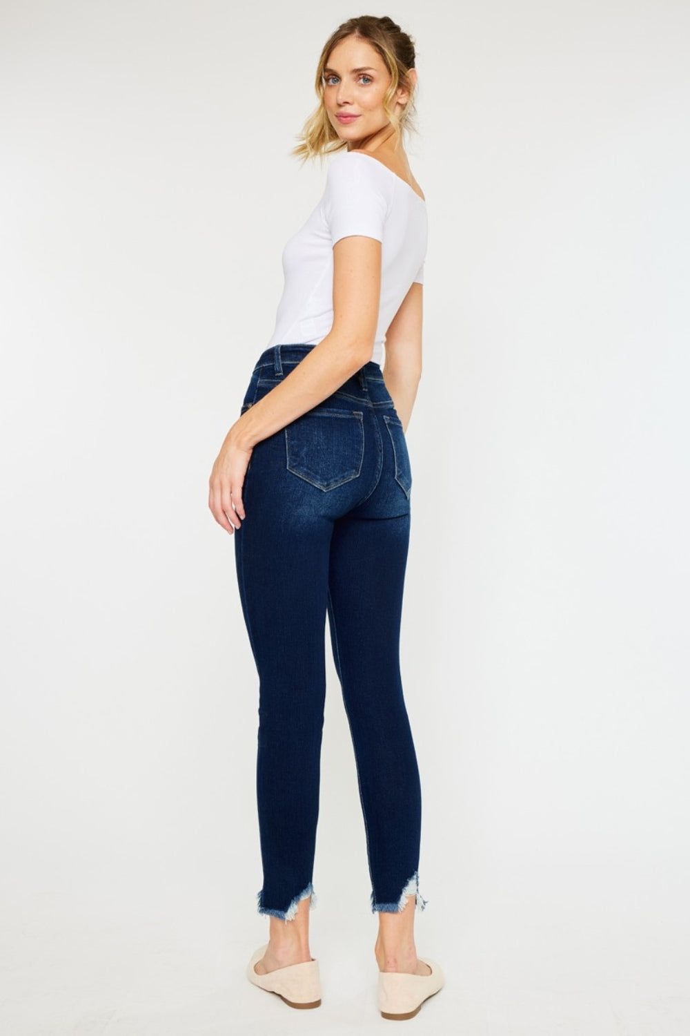 Kancan Full Size High Rise Frayed Ankle Skinny Jeans - S. M. & Co.