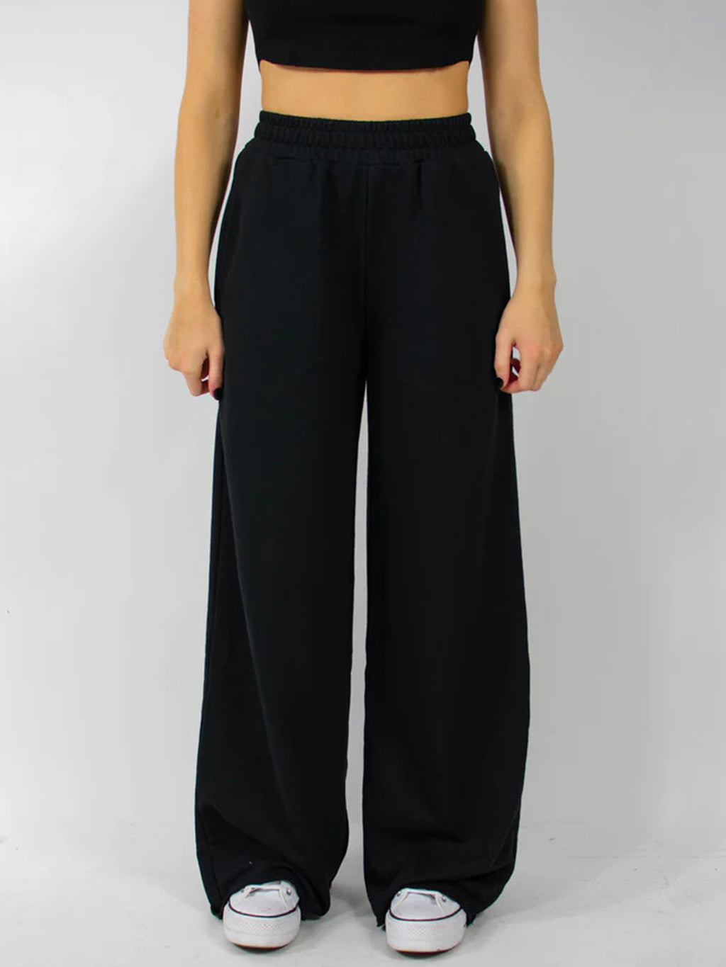 Elastic Waist Wide Leg Pants