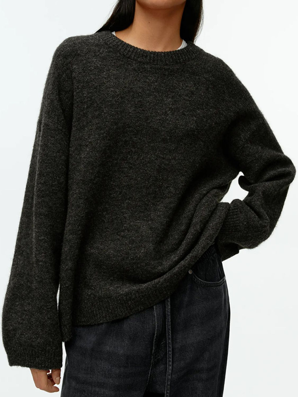 Round Neck Drop Shoulder Sweater