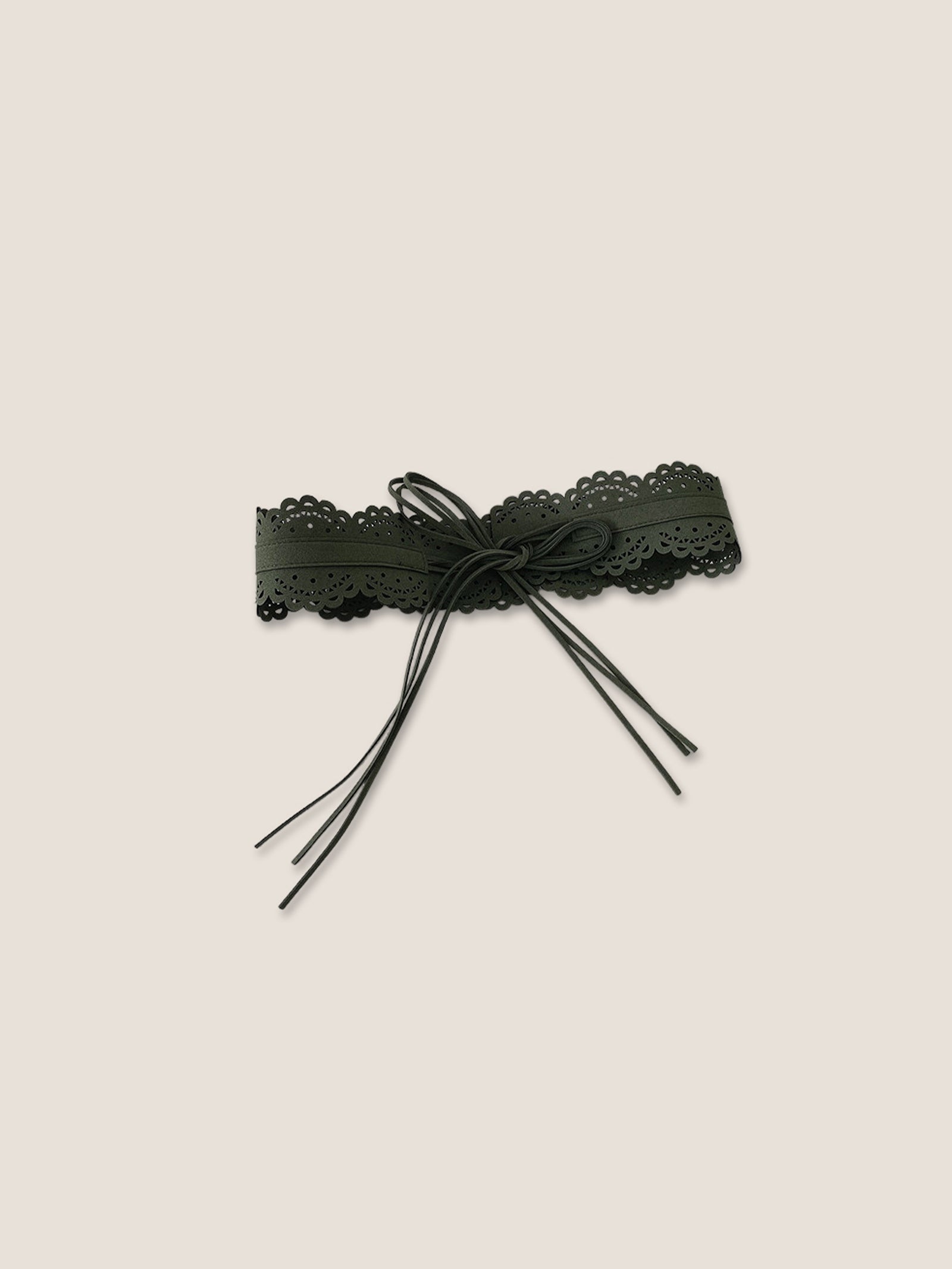 Lace-Trimmed Waist Cincher Belt