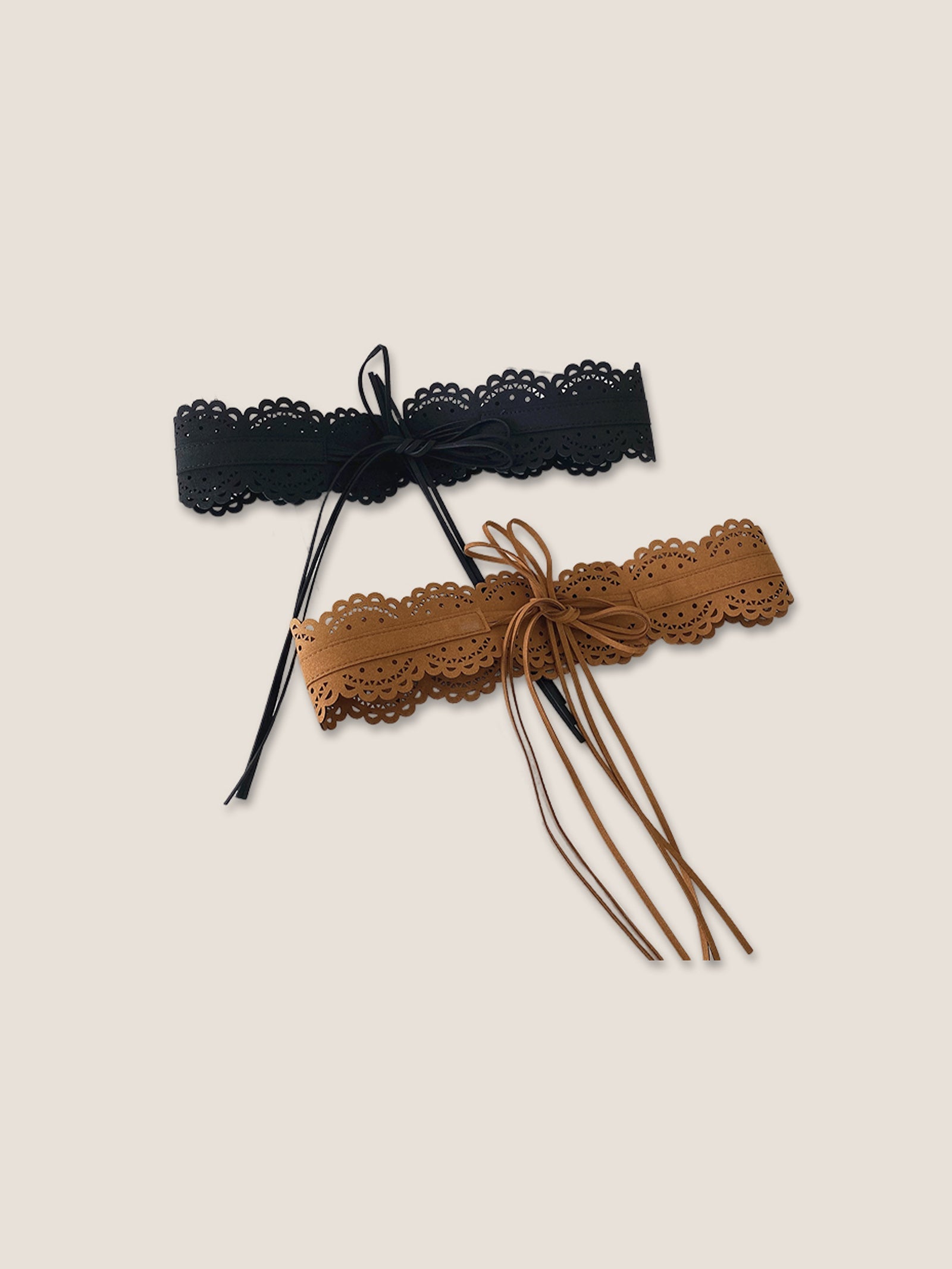 Lace-Trimmed Waist Cincher Belt