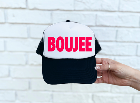 BOUJEE (Pink) DTF Printed Trucker Hat - S. M. & Co. Shirts & Tops