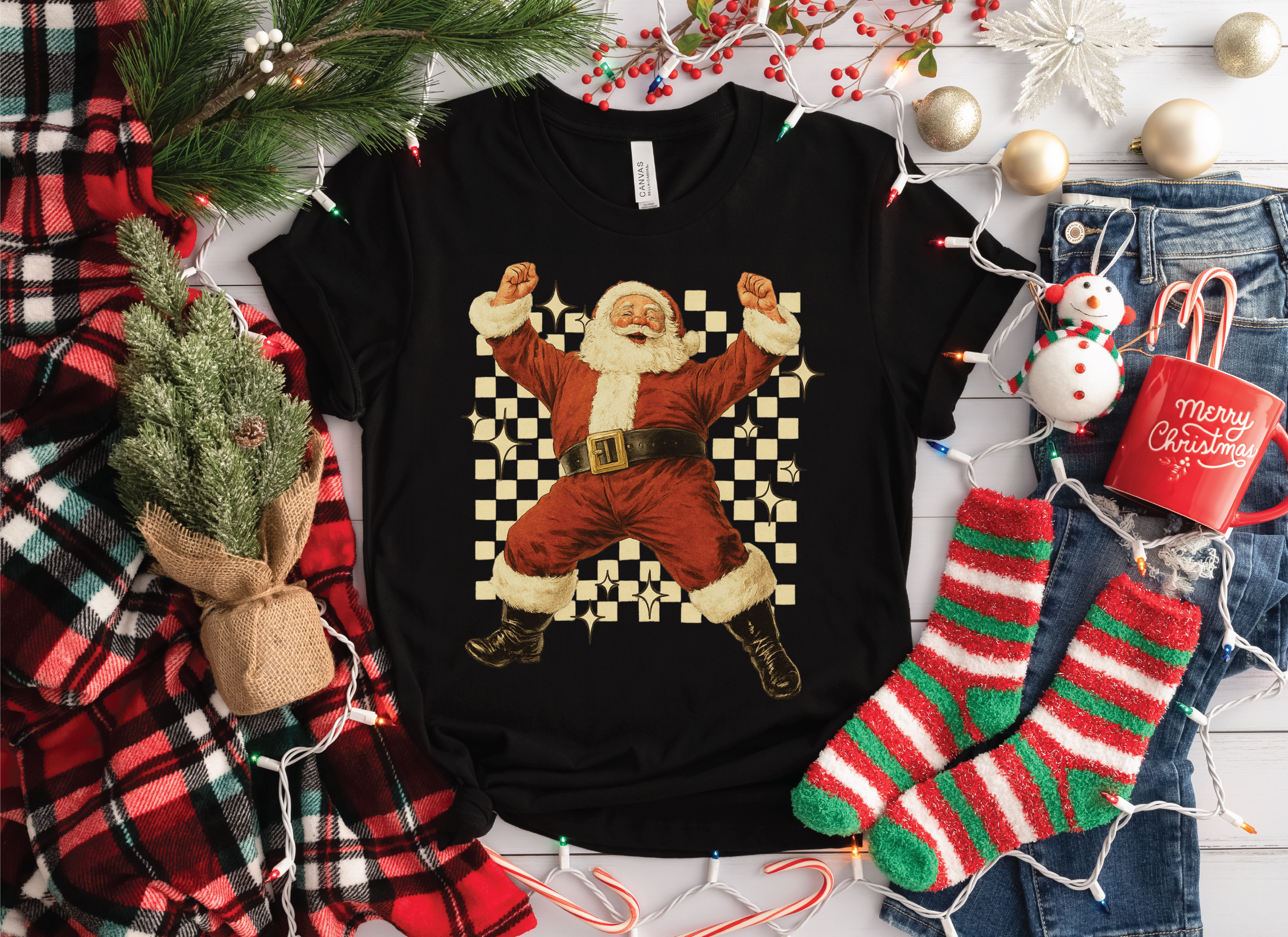 Checkered Santa
