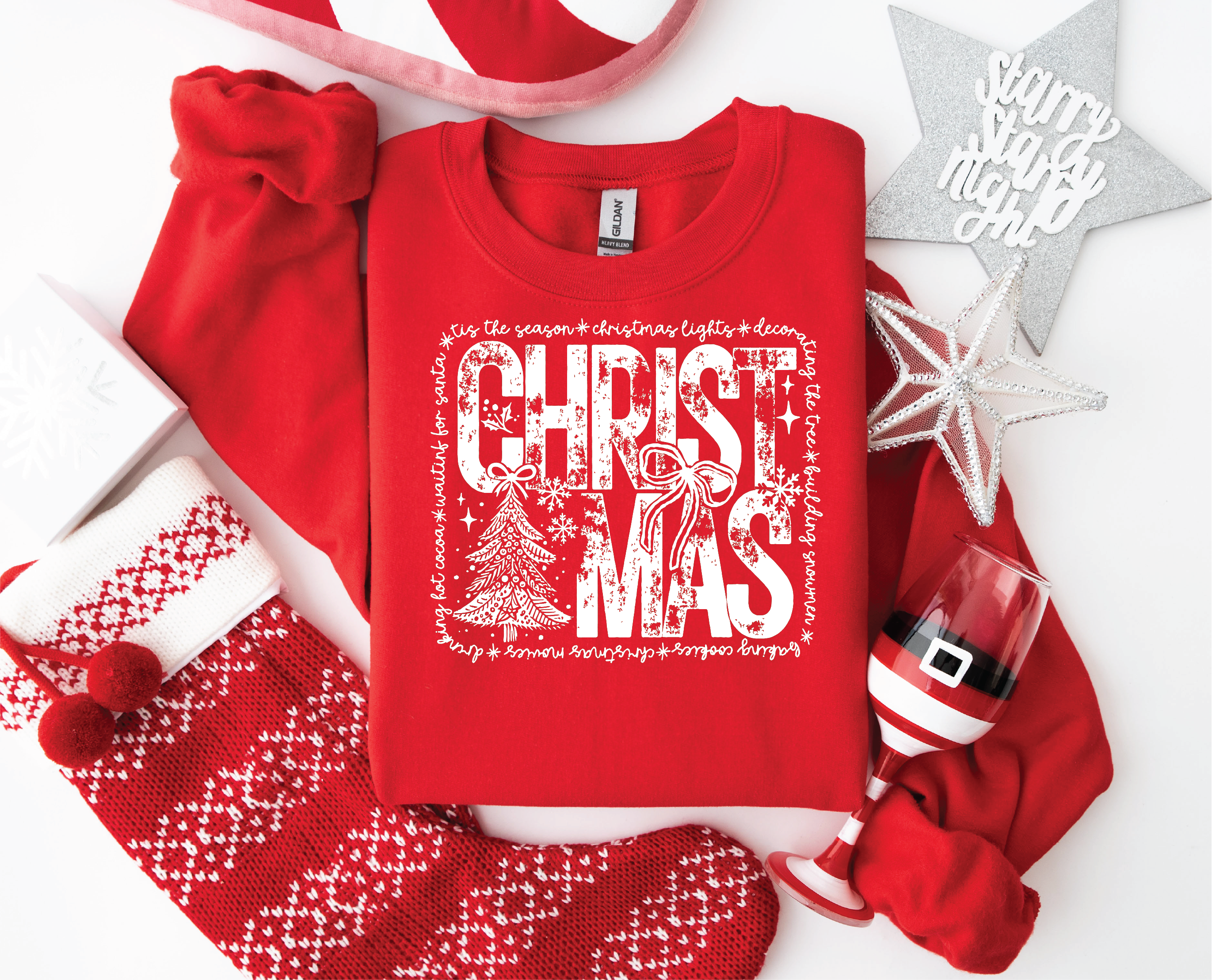 Christmas RED - UNISEX GRAPHIC SWEATER (Copy)