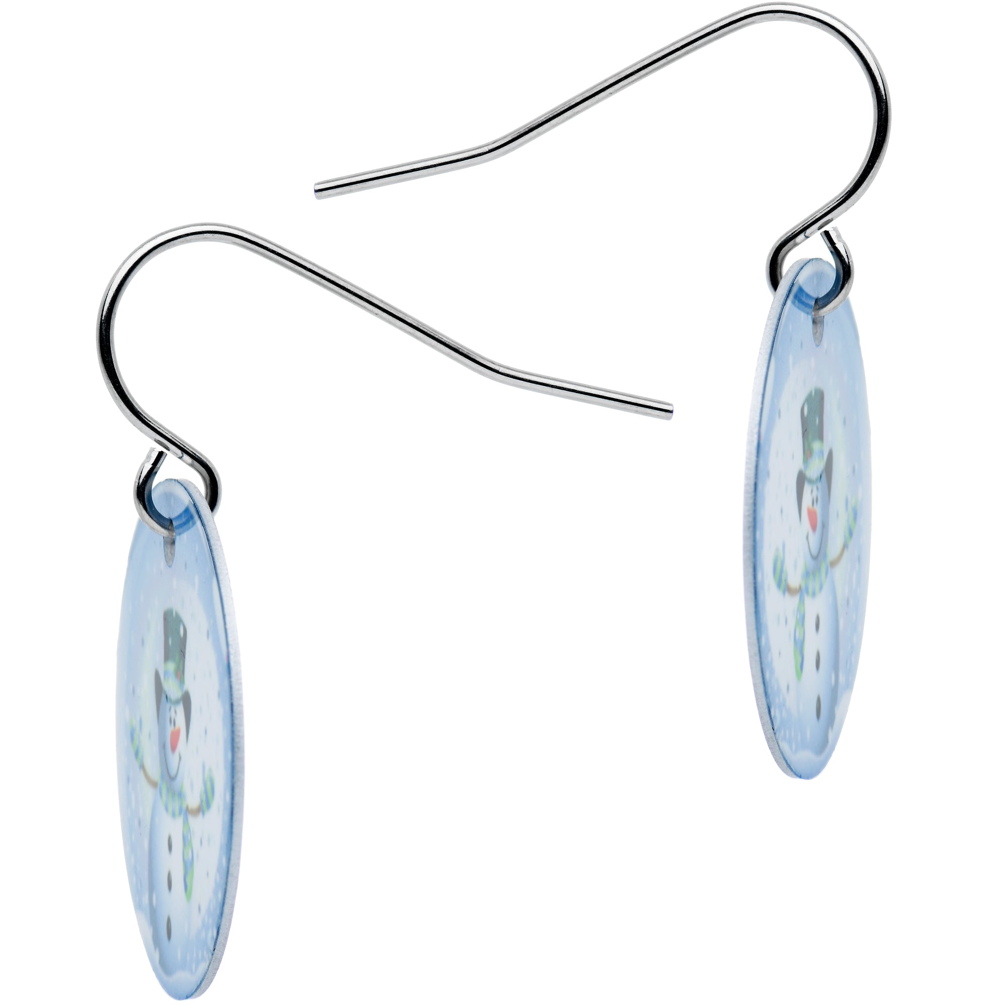 Winter Holiday Christmas Snow Globe Snowman Earrings