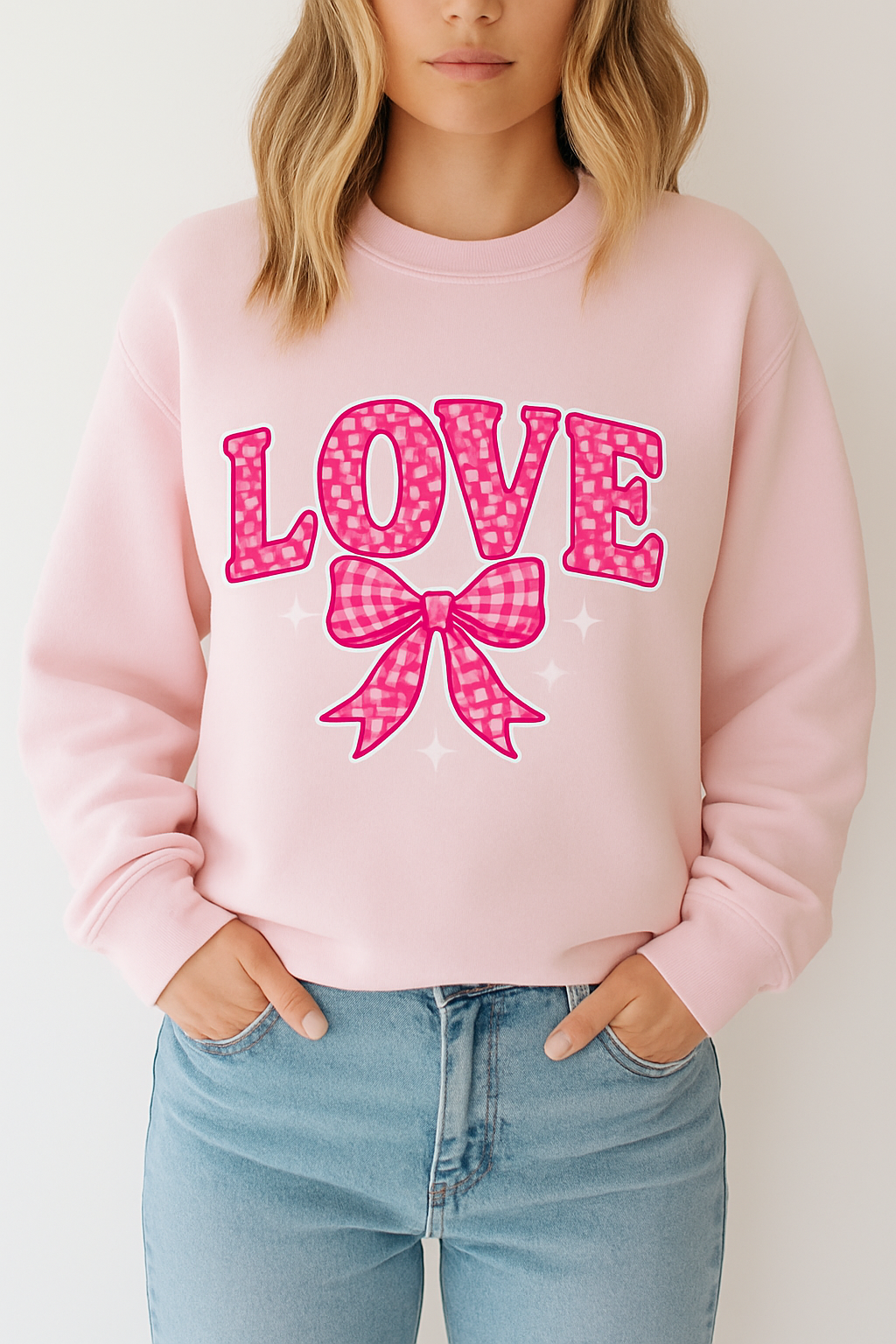 LOVED PINK GINGHAM - Unisex Graphic Sweatshirt