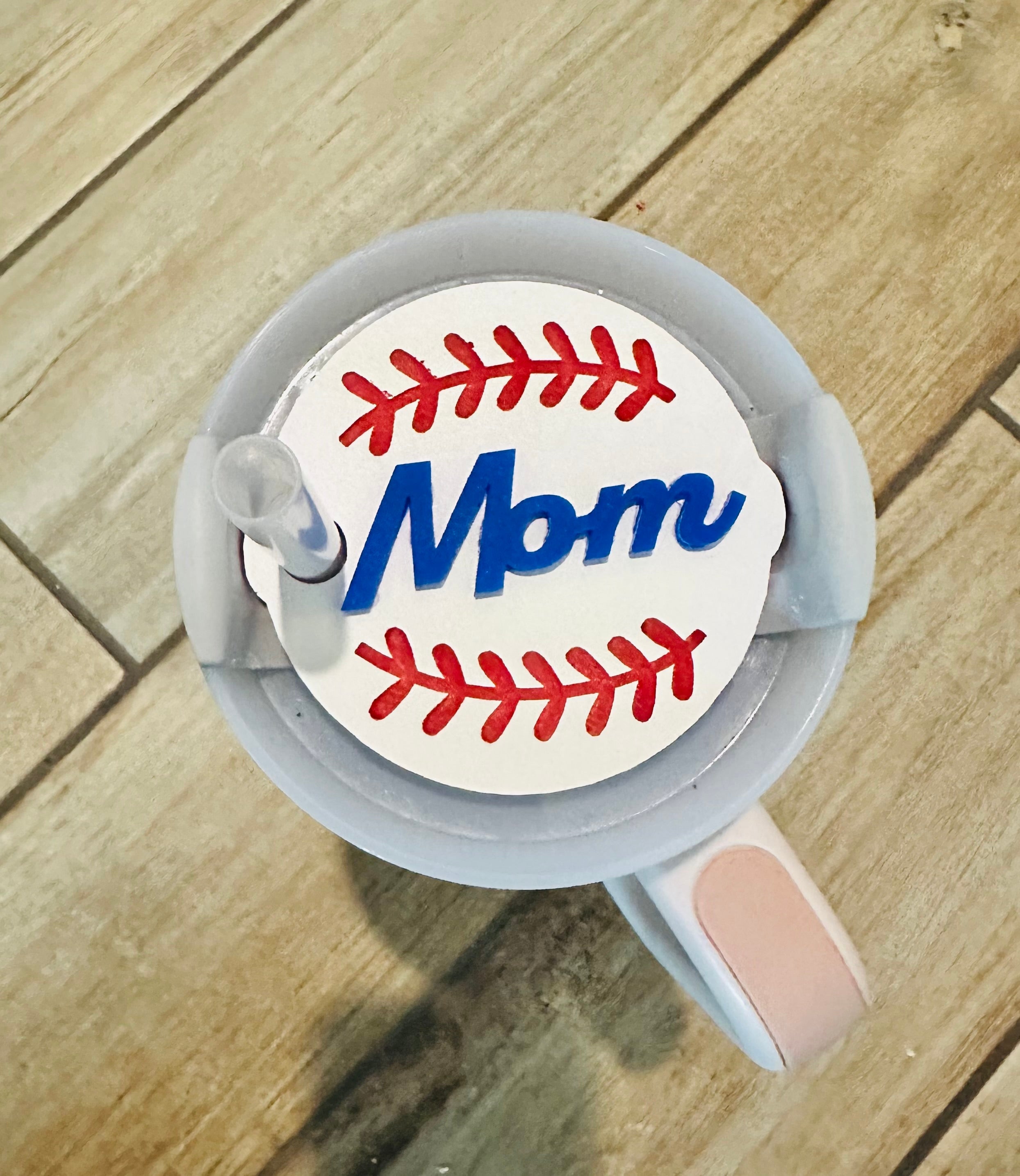 Acrylic Cup Topper- Baseball - S. M. & Co. Cup Toppers