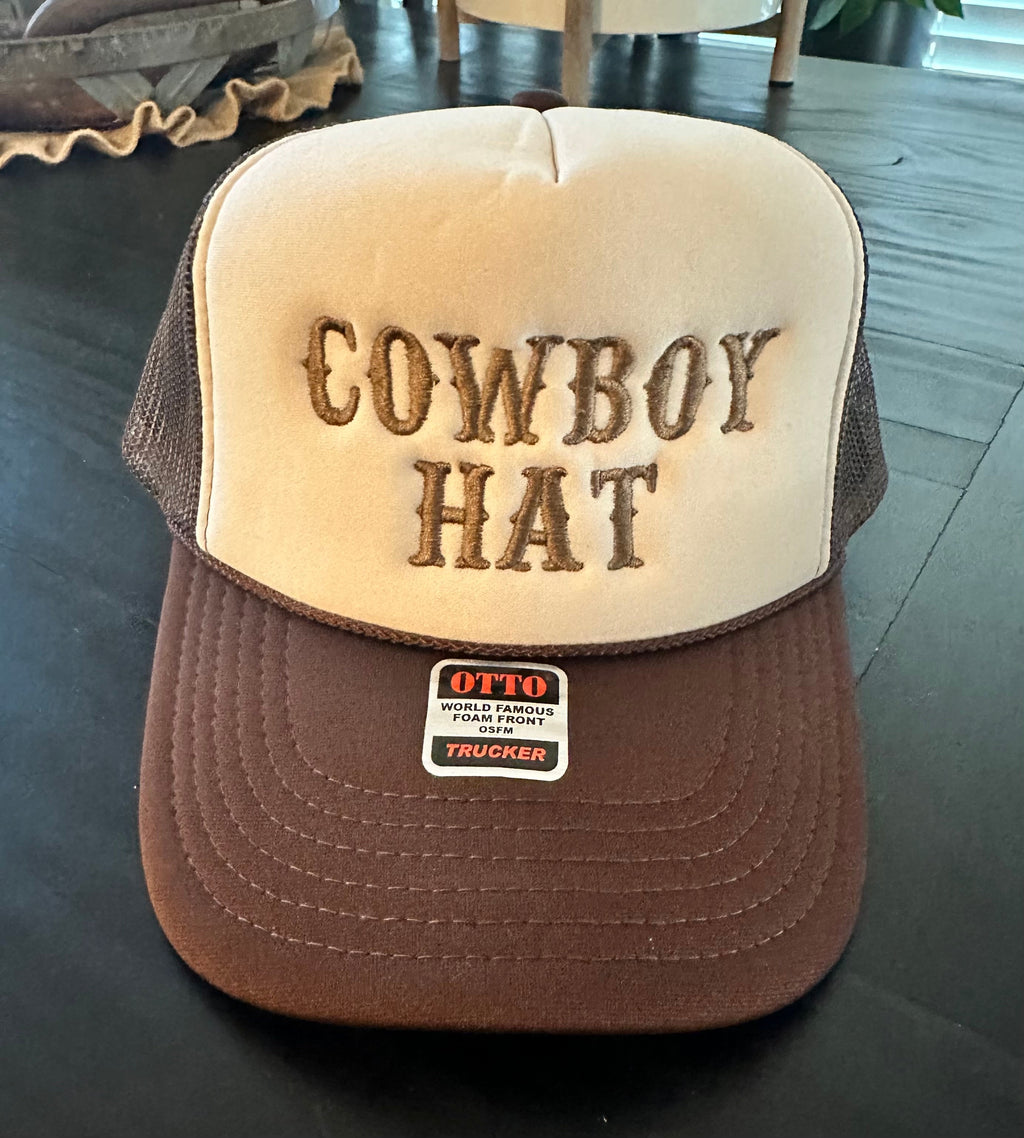 Cowboy Hat Embroidered Trucker Hat