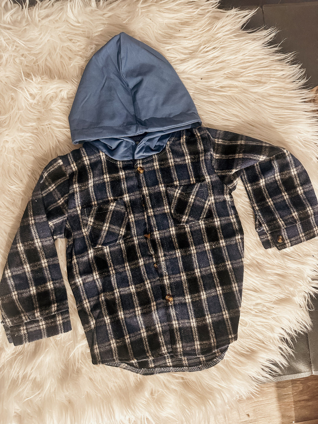 Navy Flannel Shacket