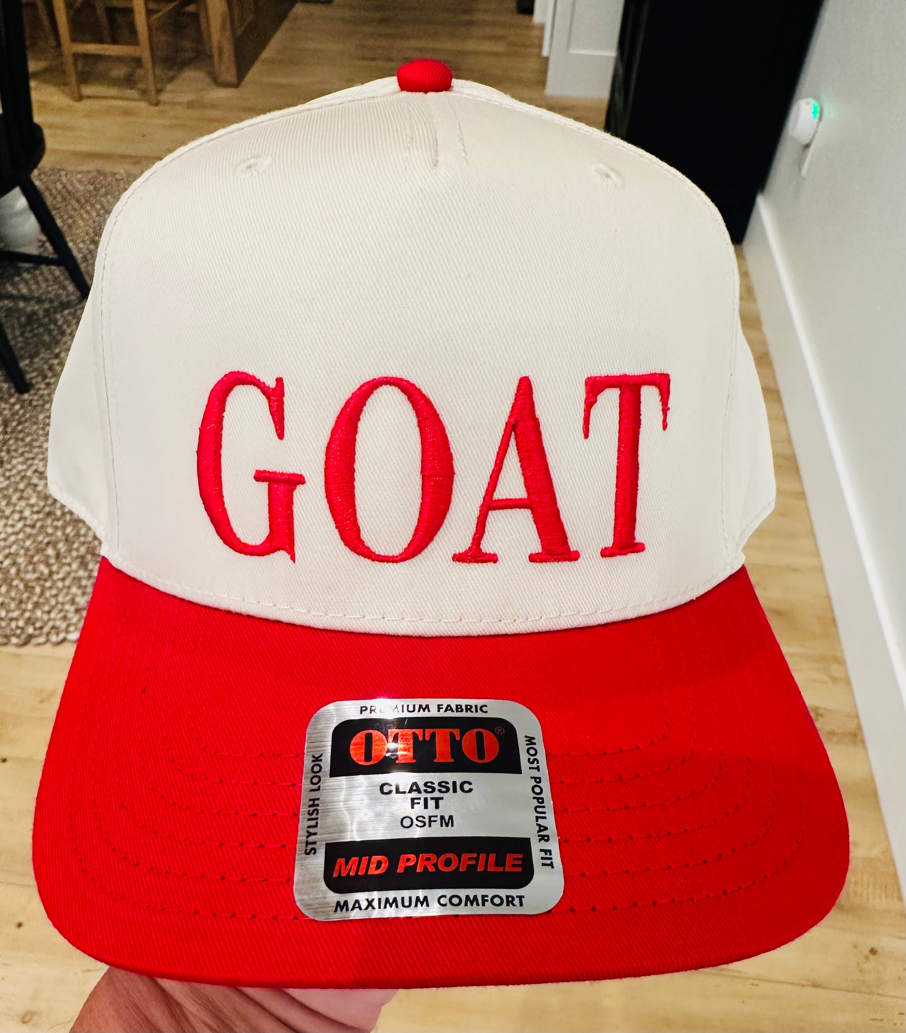GOAT PUFF EMBROIDERY TRUCKER HAT